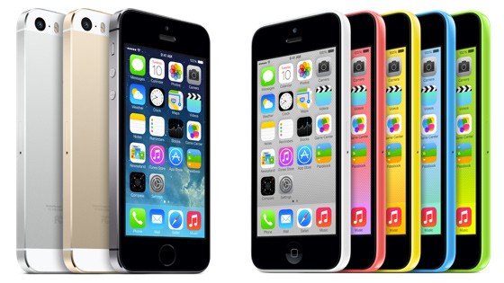 New iPhone, the 5S at left and 5C in color. Photo provided by public domain. 