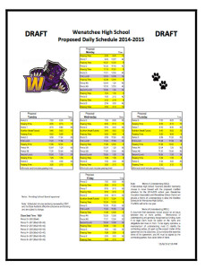 A draft of the schedule that was approved by Wenatchee High School staffers. The decision will now move to the district office. 