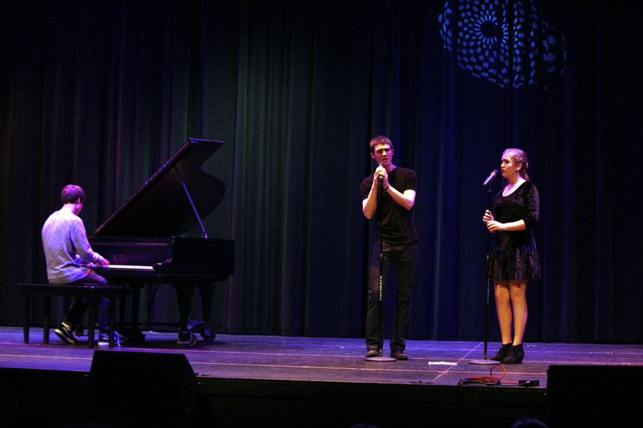 The extended version of “Say Something” is performed by senior Drew Jaeger and junior Marin Ryles as vocals and sophomore Silas Abbott playing the piano. 