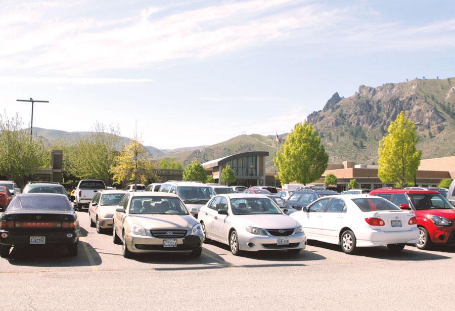 Photo of Wenatchee High School parking lot illustrates how much students rely on cars for travel.