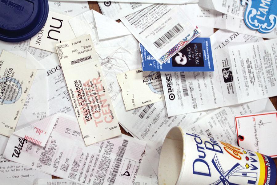 Photo Illustration of receipts and tickets from Wenatchee High School students.
