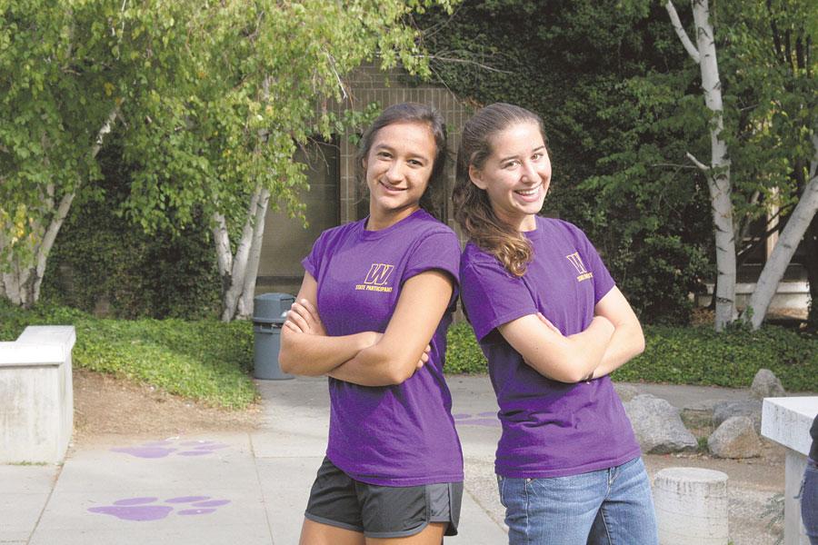 Girls cross country captains, seniors Raquel Thody and Elena Kahn.