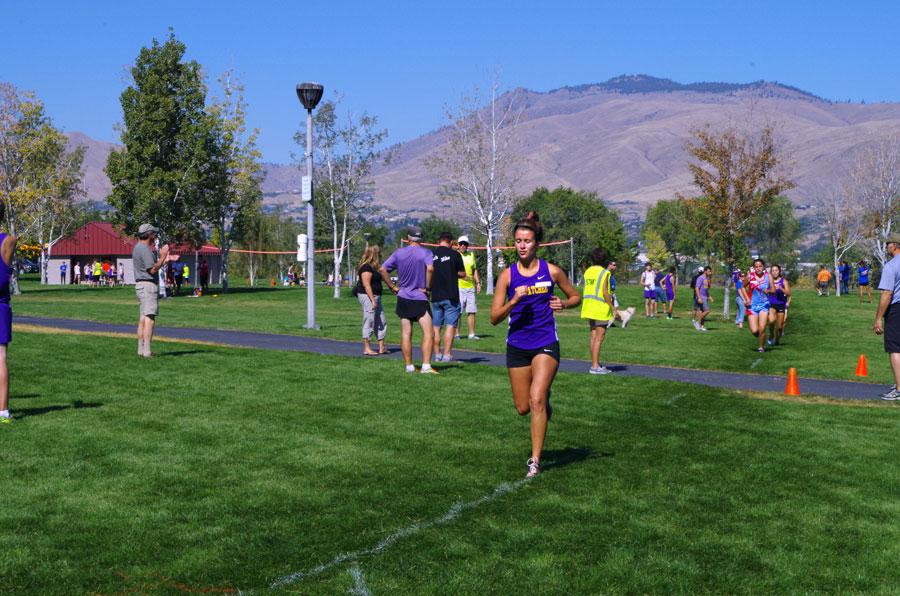 Junior Savannah Brass competes in the Wenatchee Invite Sept. 20. Wenatchee placed first overall in the meet, out of six teams.