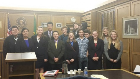 The Wenatchee and WestSide High School mock trial team is pictured during their most recent competition.