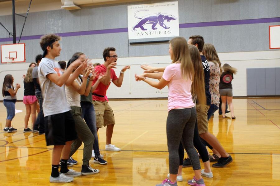 Students square off in a game of People, Tigers, Traps!