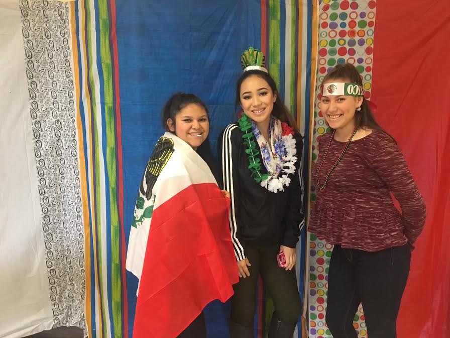 Seniors Adelina Cabrera, Jailene Bravo, and Veronica Arroyo celebrate Hispanic Heritage Week.